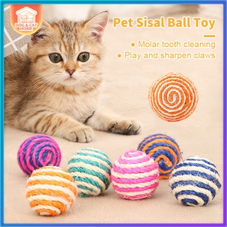 Pet Sisal Ball Toy Puppy Kitten Toy Ball Sisal Rope Weaving Ball Teaser Play Catch Toy