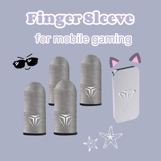 [Kokoro] New Professional Finger Sleeve for Gaming Sweatproof Finger Cover Breathable Finger Gloves Silver Fiber Thumb Gloves Anti-Slip Mobile Game Thumb Cover