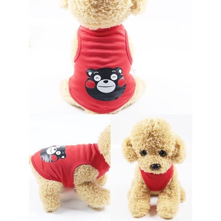 Trend【Flash Sale】Cartoon dog clothes thin section sports Vest dog clothes for shih tzu pet vest dami #4