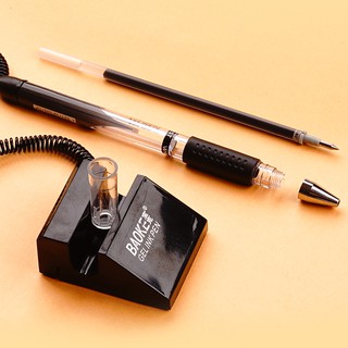0.5mm Table Top Pen, Black Counter Pen, Desk Table Pen with String Office Bank Stationery #7