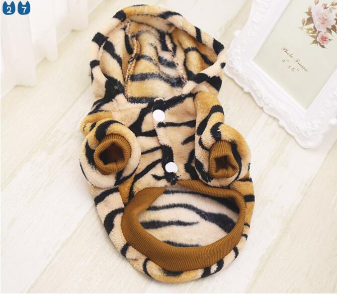 27Pets Pet Dog Costume  Cat Clothes For Pets Dogs Cats Halloween Costume Cosplay Tiger Warm Two Leg Coat gatos mascotas Drop Shipping #9