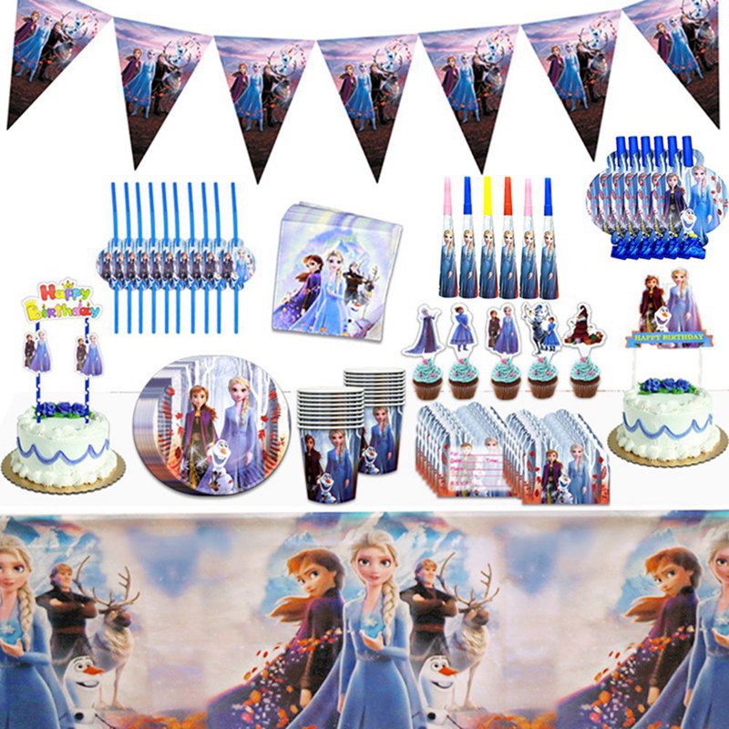 Frozen 2 Birthday Party Supplies Napkins Cups Tablecover Party