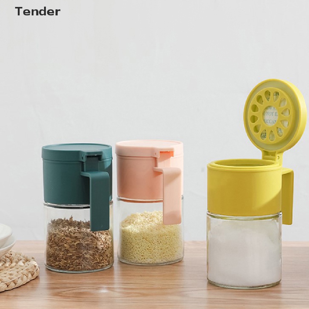 [Preferred] 300ml Kitchen Bottles With Caps Seasoning Jar With Lid And 2 Spoons With Handle [Hot Sell]