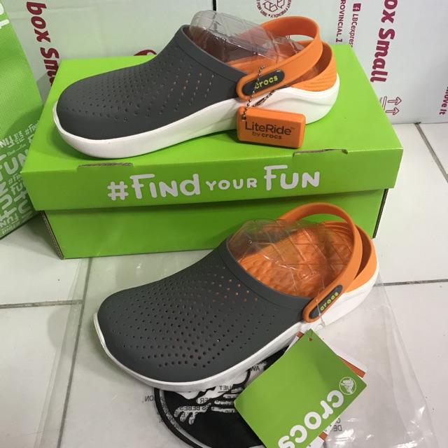 crocs gray and orange