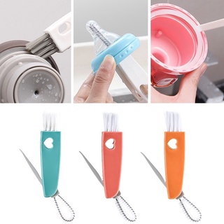 3 In 1 Bottle Cap Detail Brush Milk Bottle Brush Cup Cover Cleaning Brushes Portable High Quality Lunch Box Groove Cleaning Gadget #7