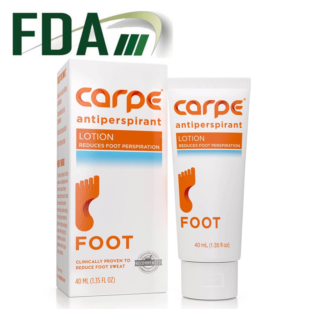 Carpe Foot Antiperspirant Lotion 40 ml FDA PH USA Registered. Only licensed Philippine