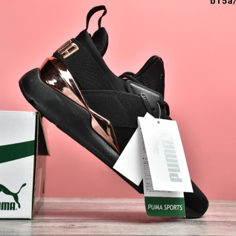 womens black and pink puma shoes