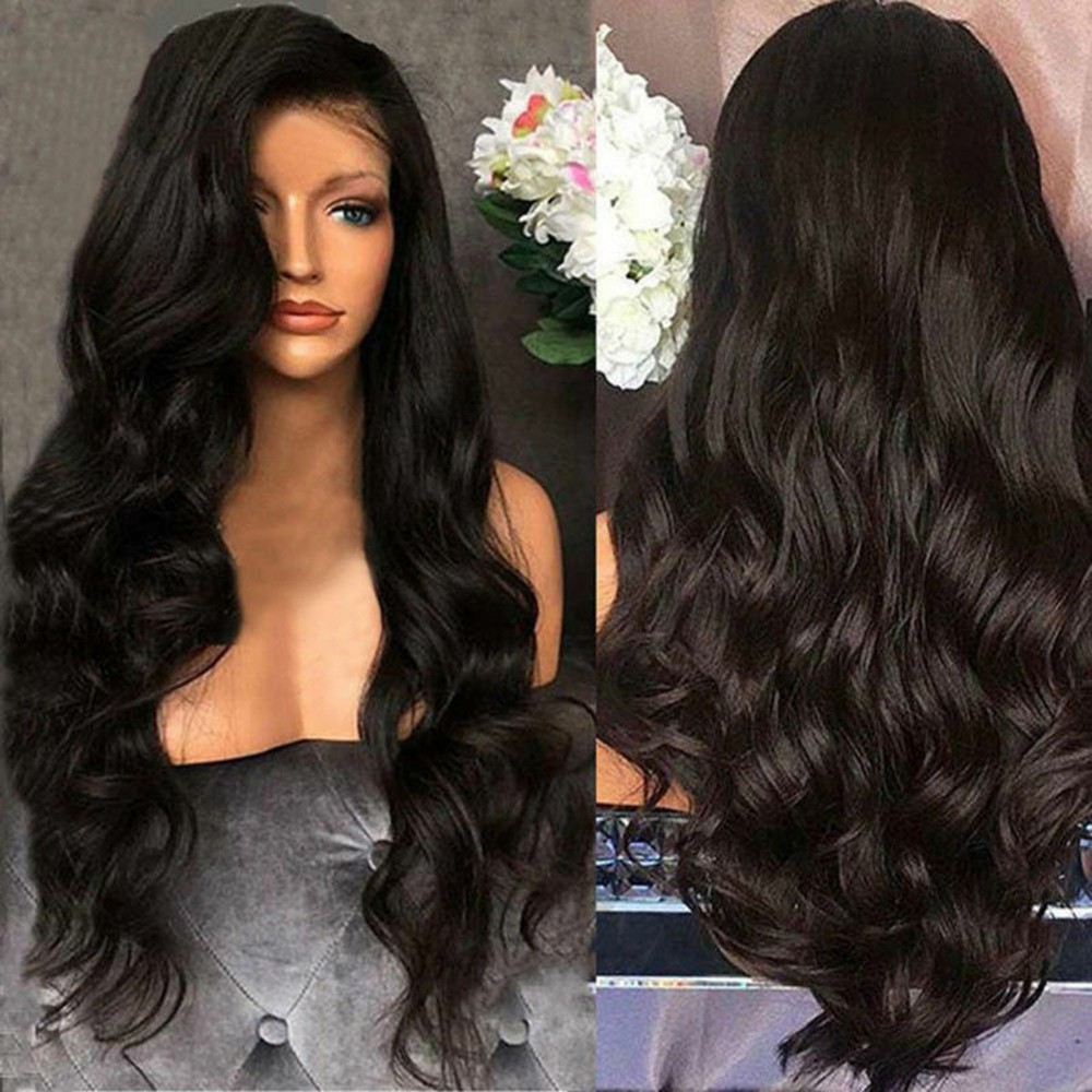 Women Full Mid-point Big Wavy Long Curly Hair Black Wig Fluffy | Shopee  Philippines