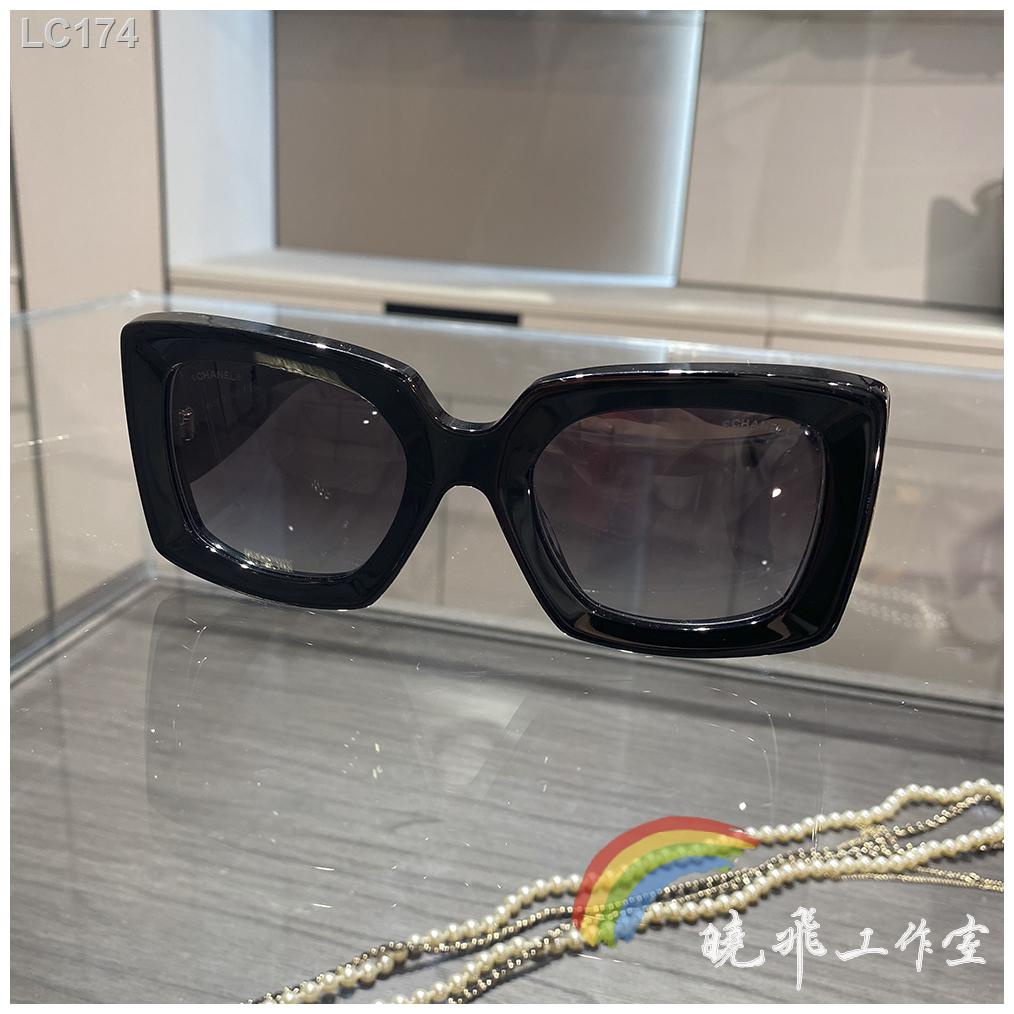 ▧○☊Spot Genuine chanel Chanel black frame gold edge double C square sun  letter glasses sunglasses | Shopee Philippines