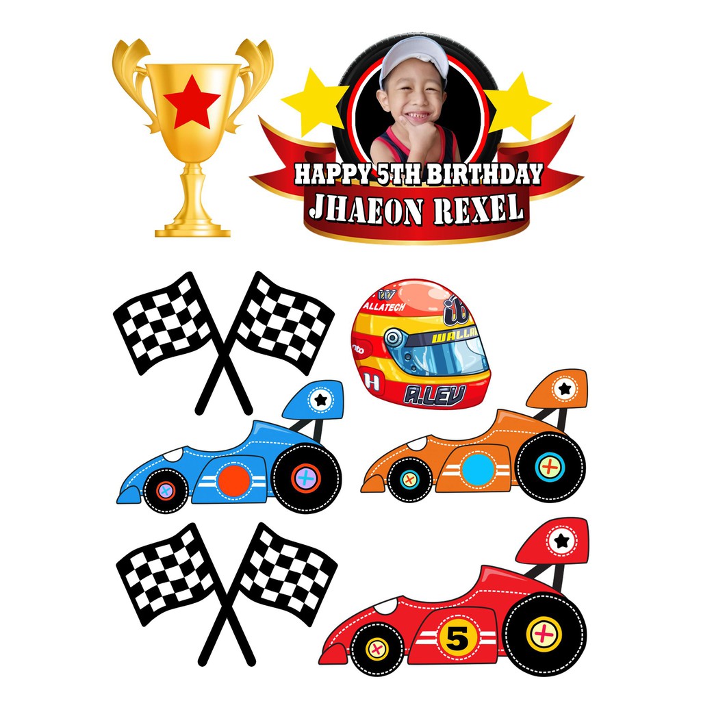 Car Racing Theme Cake Toppers 1 Shopee Philippines