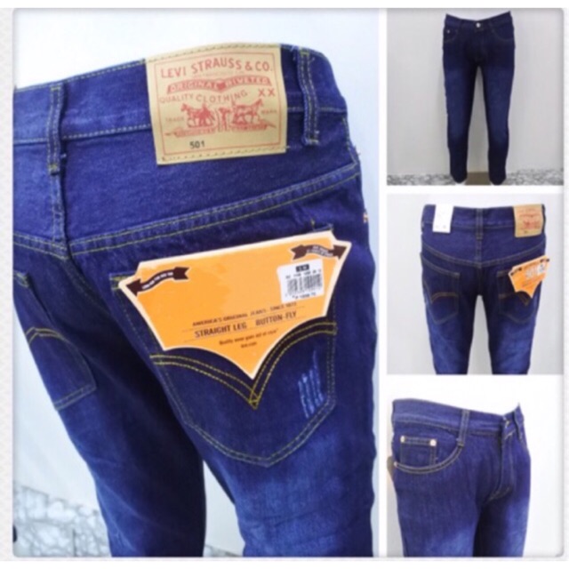 Dark Wash blue Men's maong slim fit jeans | Shopee Philippines
