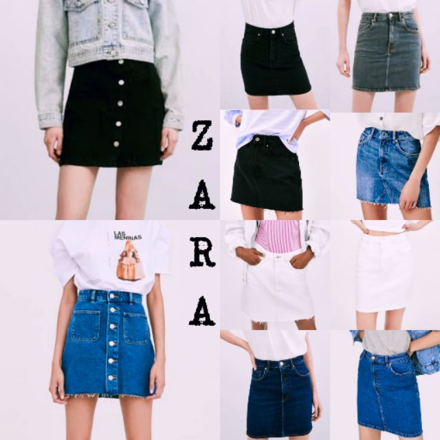 zara denim mini skirt