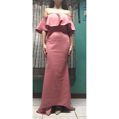 old rose off shoulder dress