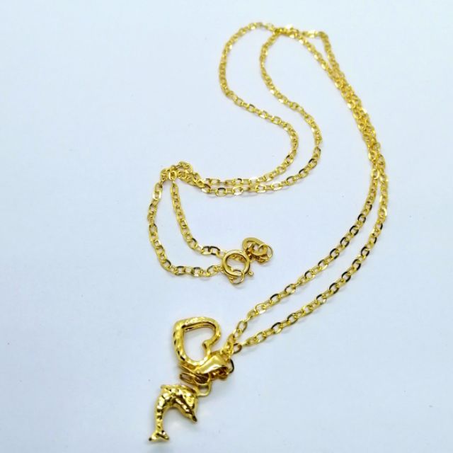 pawnable 18k 1.2-1.3G approx 18inches chain tauco w/pendant | Shopee  Philippines