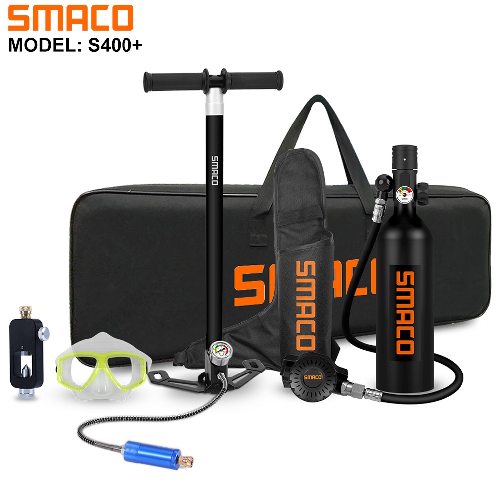SMACO Scuba Diving Equipment Cylinder,0.5L Mini Portable Dive Oxygen Tank,Oxygen Cylinder Corrosion & Pressure Resistant Material 