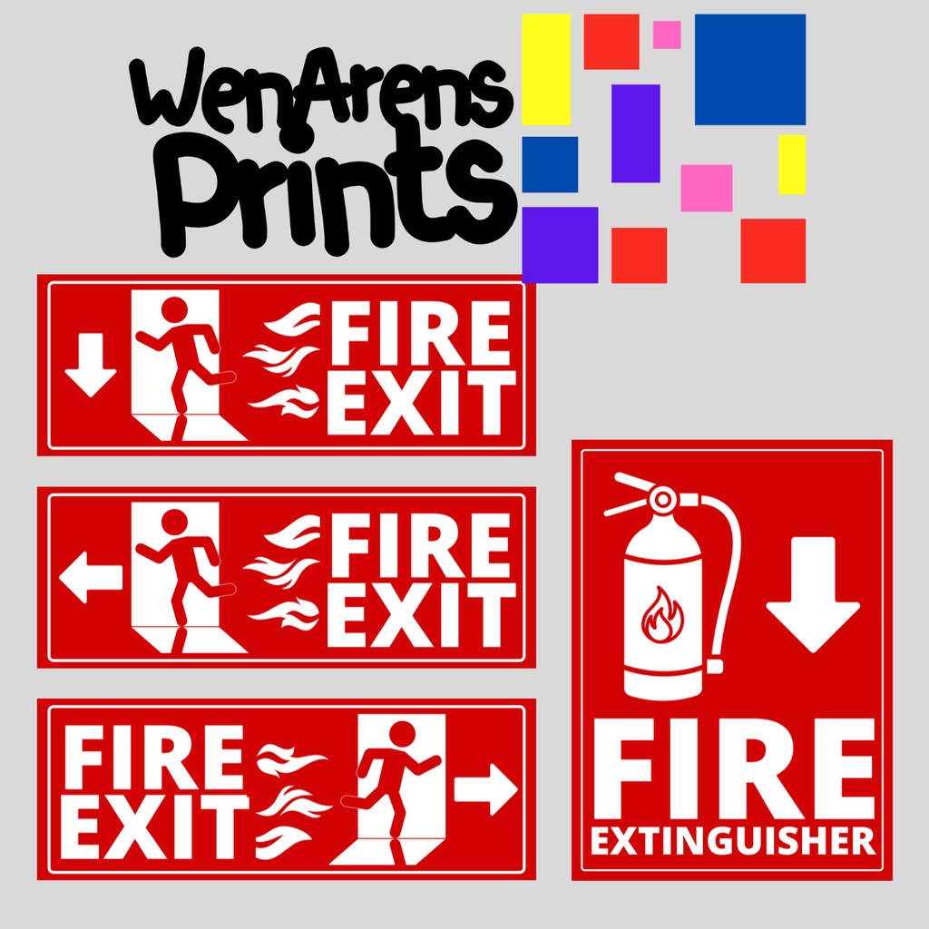 Fire Exit Fire Extinguisher PVC Signboard | Shopee Philippines