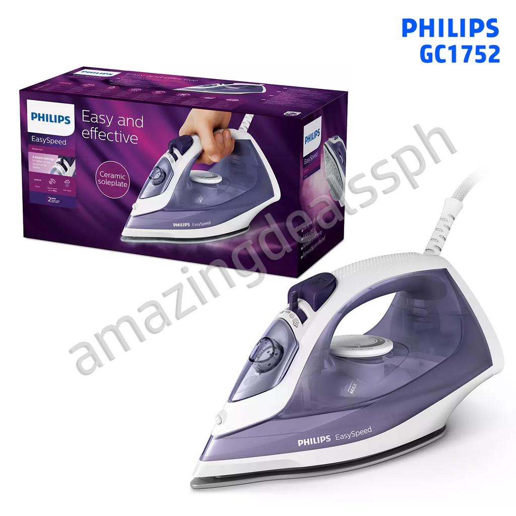 GC1752 Steam iron 2000W Ceramic soleplate (COD) ORIGINAL Shopee