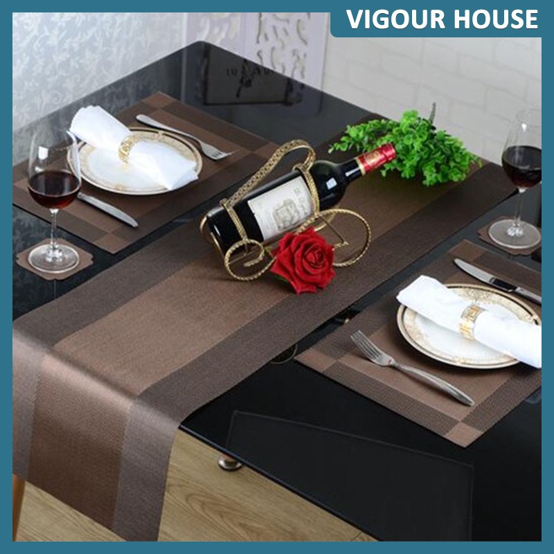 1Pc PVC Placemat Dining Table Mat Insulation Pad Table Runner 180CM