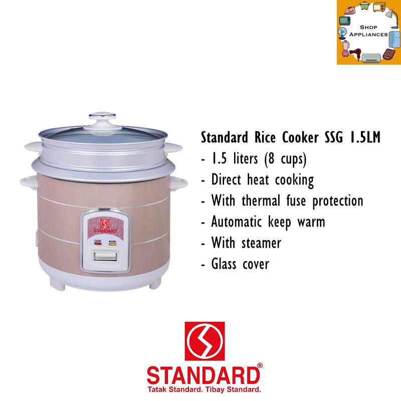 Standard Appliances Rice Cooker With Steamer Ssg 1 5lm Up To 8 Cups Shopee Philippines