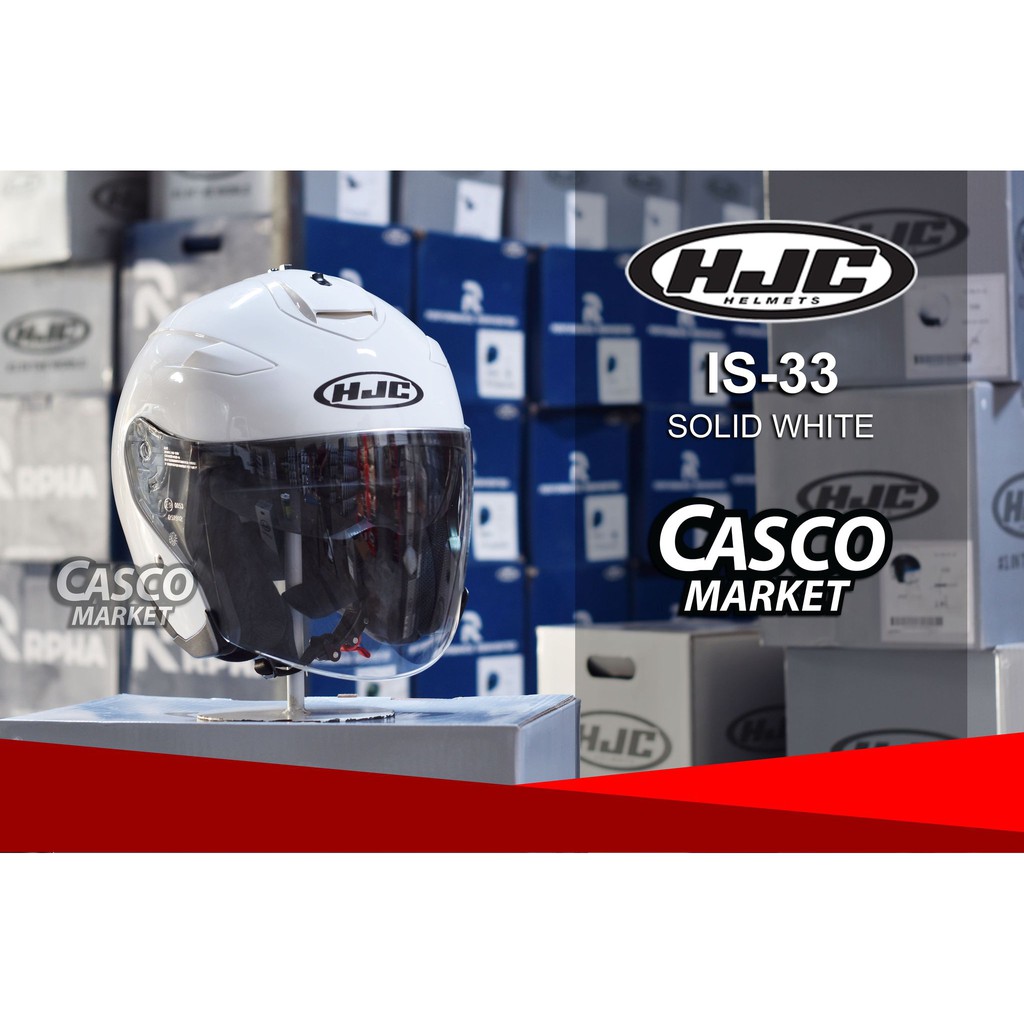 HJC IS33 II SOLID PLAIN HALF FACE DUAL VISOR MOTORCYCLE HELMET Shopee