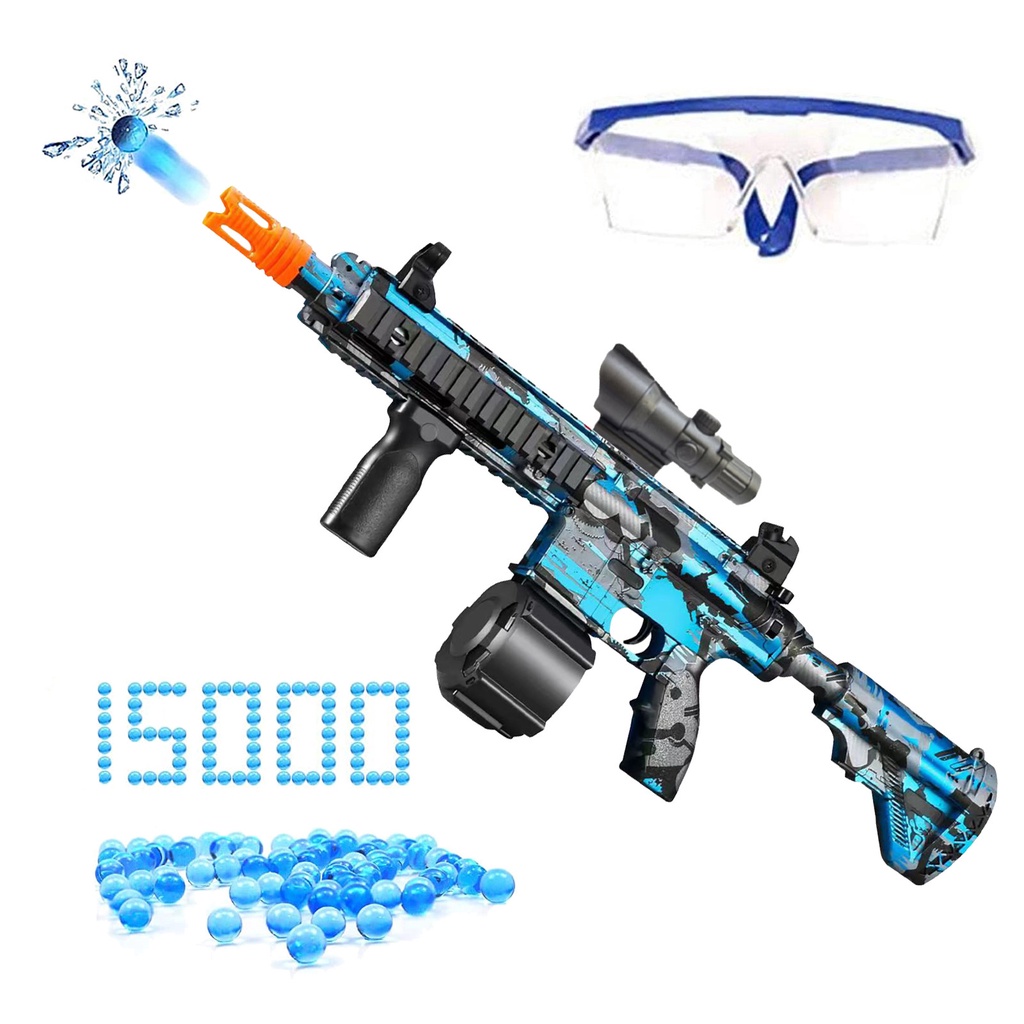 KZENew M416 Manual & Electric Splatter Gun 2in1 Gel Ball Blaster With