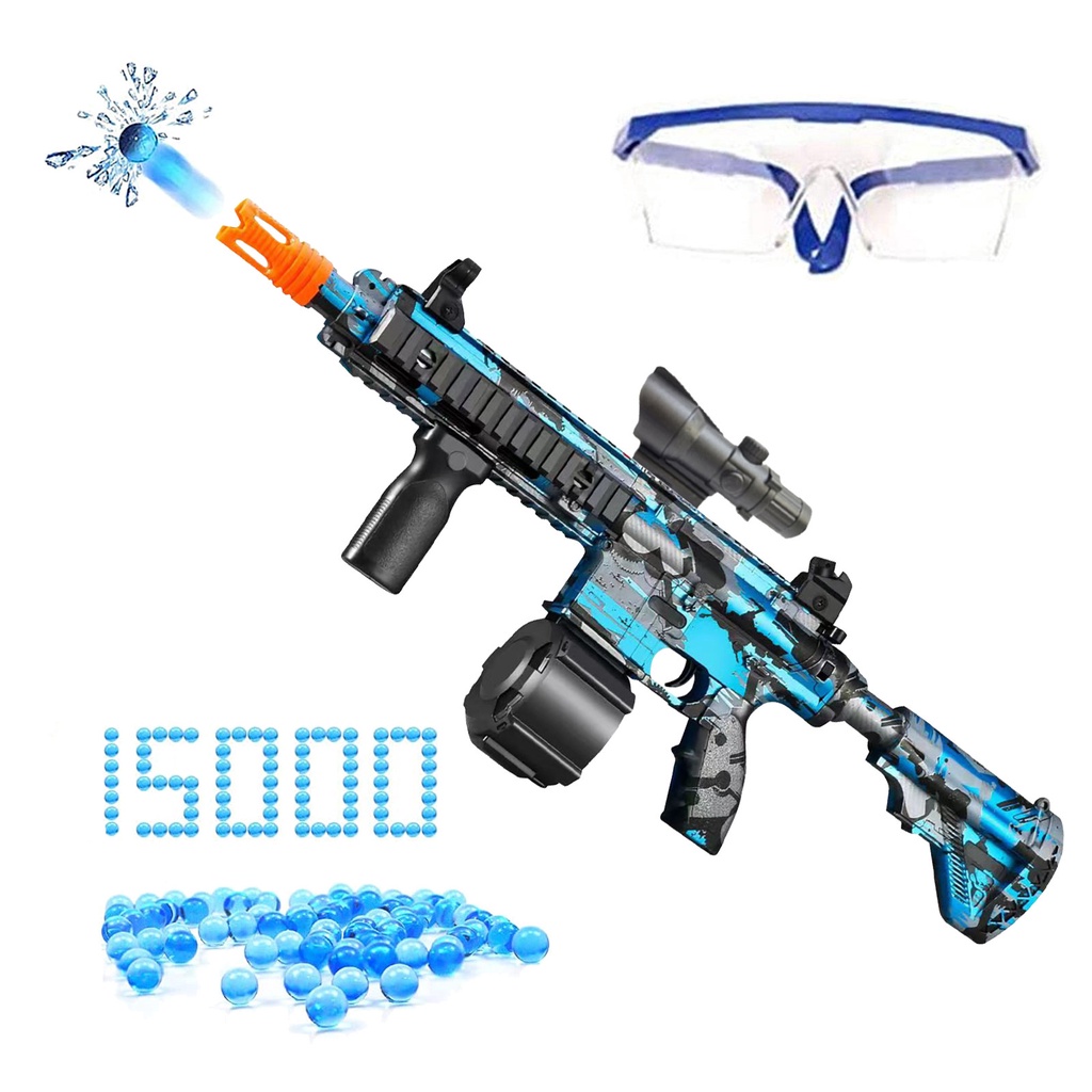 KZENew M416 Manual & Electric Splatter Gun 2-in-1 Gel Ball Blaster With ...