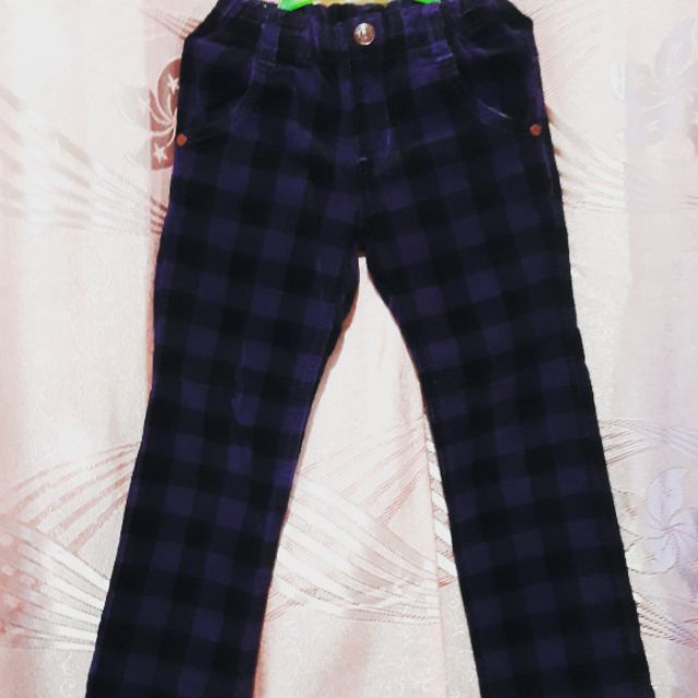 denim checkered jeans