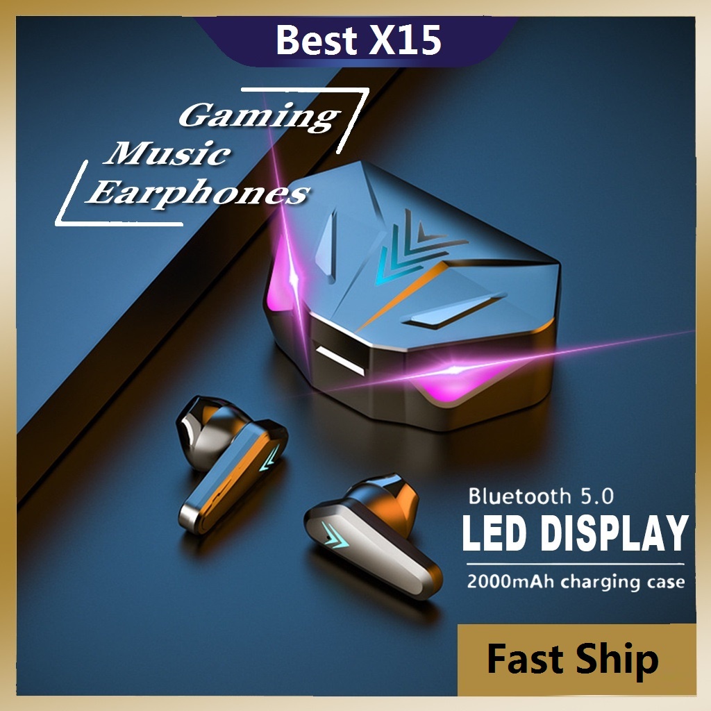 COD Tws Bluetooth Earphone X15 Waterproof Hifi Stereo Earbuds Gaming ...