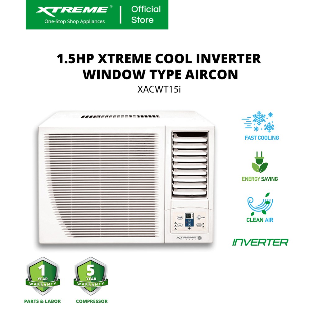 Xtreme Cool 1 5hp Inverter Window Type Air Conditioner With Remote Control White Xacwt15i Shopee Philippines