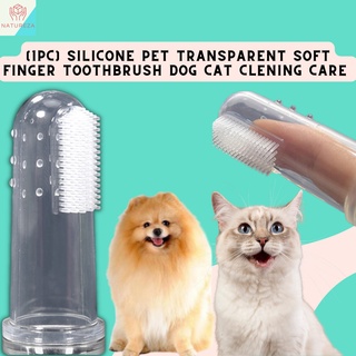 [1PC] Silicone Pet Toothbrush Transparent Soft Finger Toothbrush Dog Cat Teeth Cleaning Care