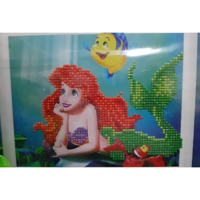 Ariel Little Mermaid Desk Stand Rhinestone Art Kit Shopee