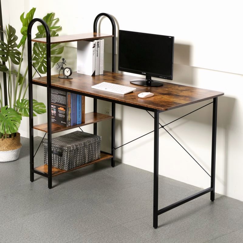 Computer Desk Table With 3-layer Shelf Study Table For Office 120*60 ...