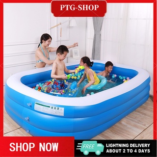 Home Use Paddling Pool Large Size Inflatable Square Swimming Pool Kids inflatable Pool 220*150*40