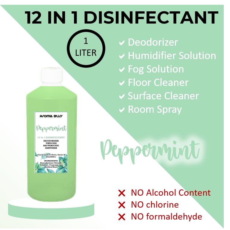 Peppermint 12 in 1 DISINFECTANT Humidifier Solution 1 Liter Shopee