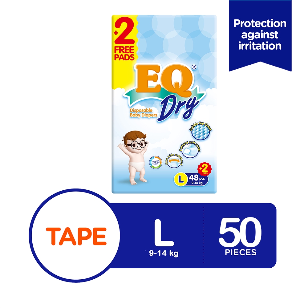 EQ Dry Jumbo Pack Large 48's Tape Baby Diapers Shopee Philippines