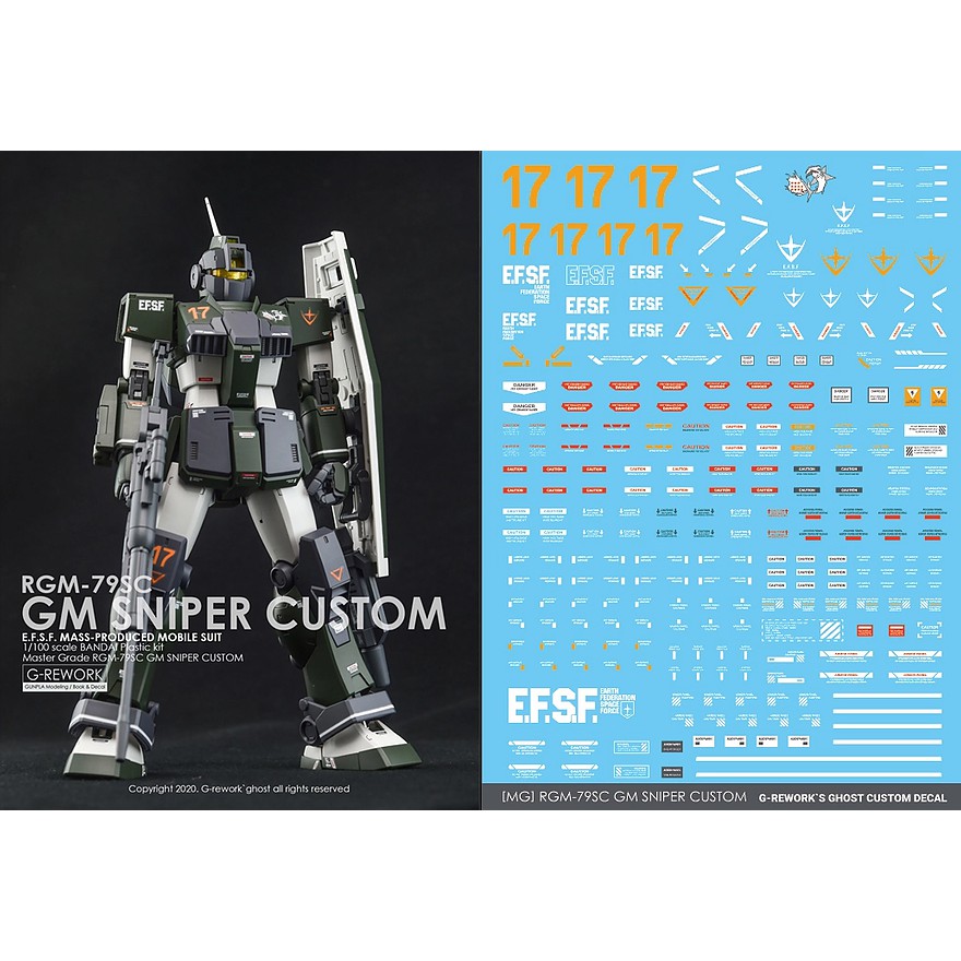MG 1/100 RGM-79 RGM-79C RGM-79SC GM Sniper KATANA Gundam Model Water Decal II 