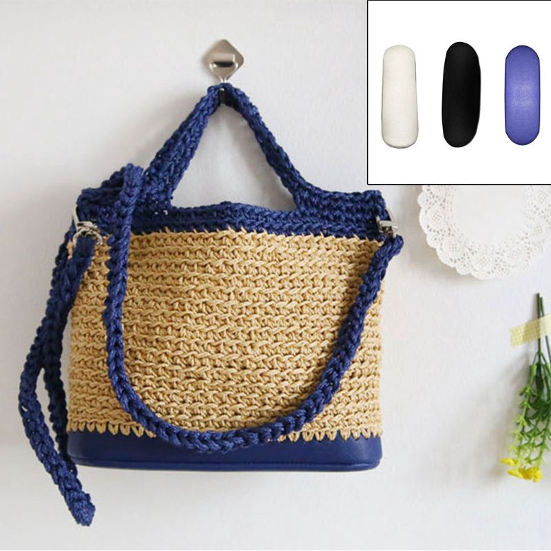 crochet bag with leather base