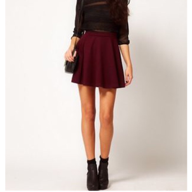 Maroon Skater Skirt (S-M) | Shopee Philippines