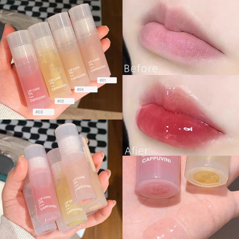 Cappuvini Mirror Water Lip Gloss Lip Oil Transparent Glass Lip Oil