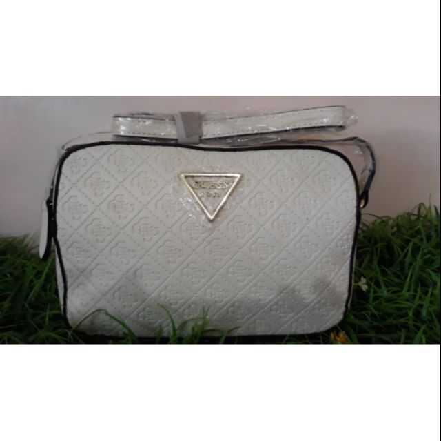 guess white sling bag