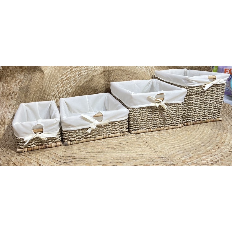 Rectangular Buri Rattan Basket Tray with Cloth Shopee Philippines