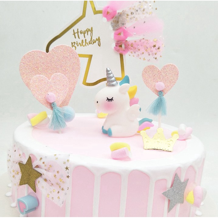 Unicorn Cake Topper Deco For kids Baby shower Birthday Party Wedding decoration | Shopee Philippines