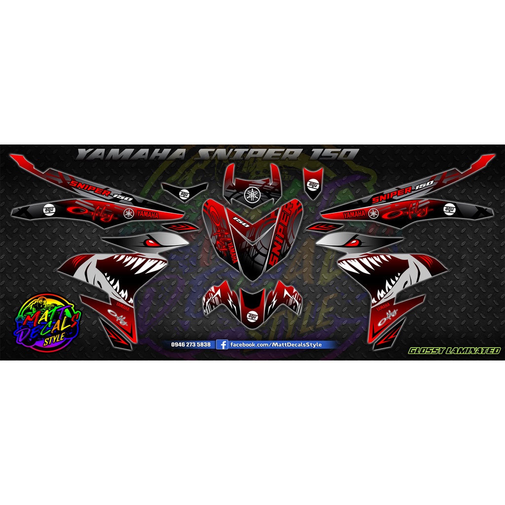 Yamaha Sniper 150 Decals Shark Okl01 Shopee Philippines