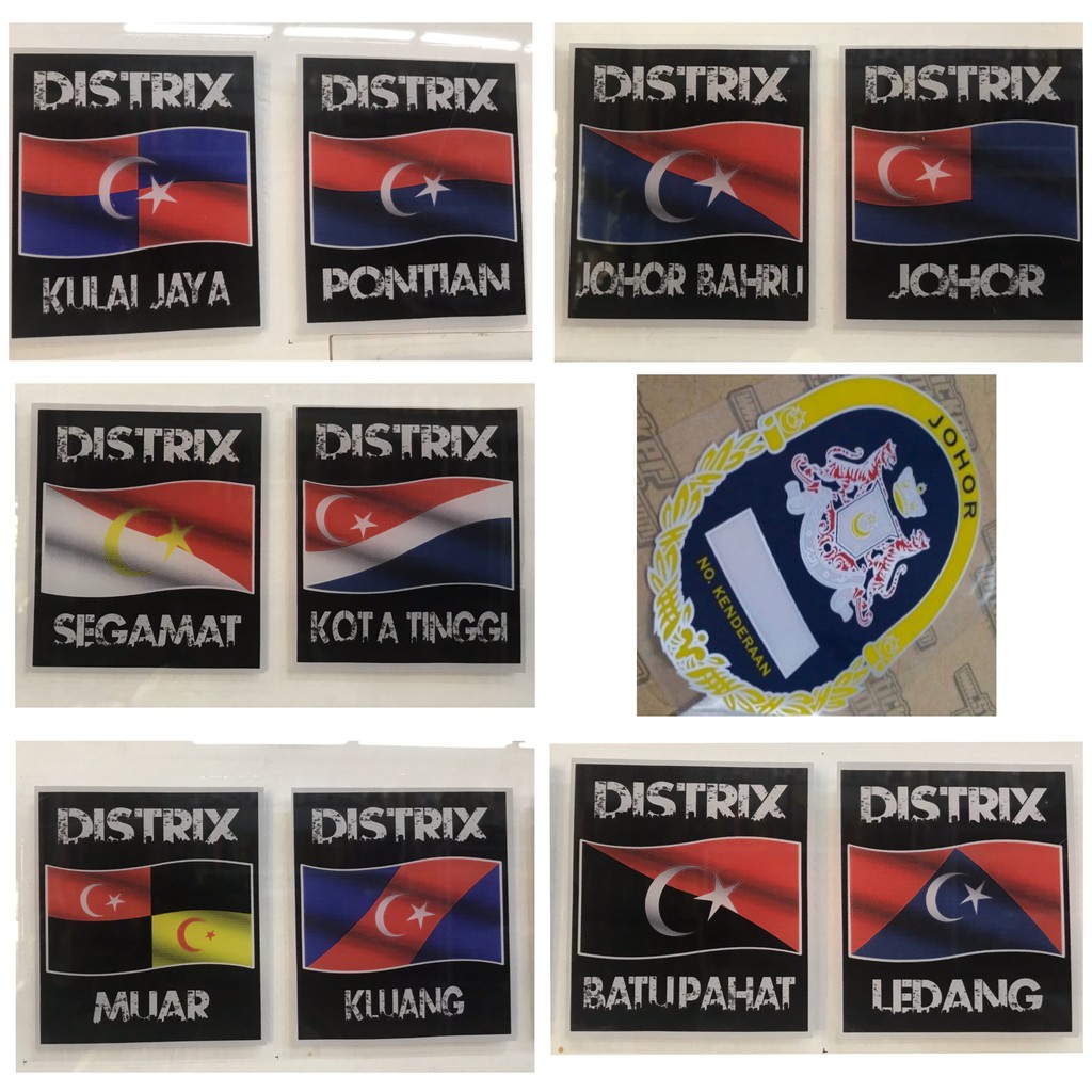 Johor Sticker Distrix Johor Johor Bahru Kulai Jaya Pontian Stone
