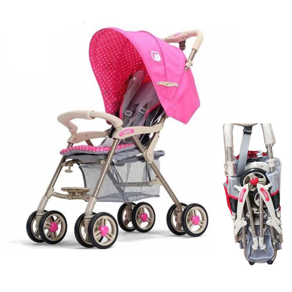 pink and grey pushchair