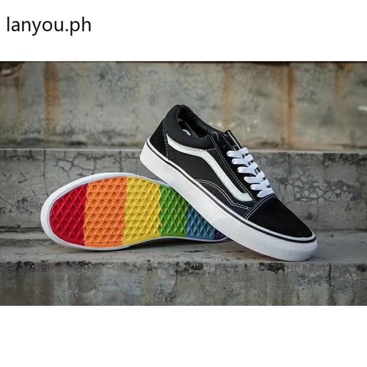 vans with rainbow bottom