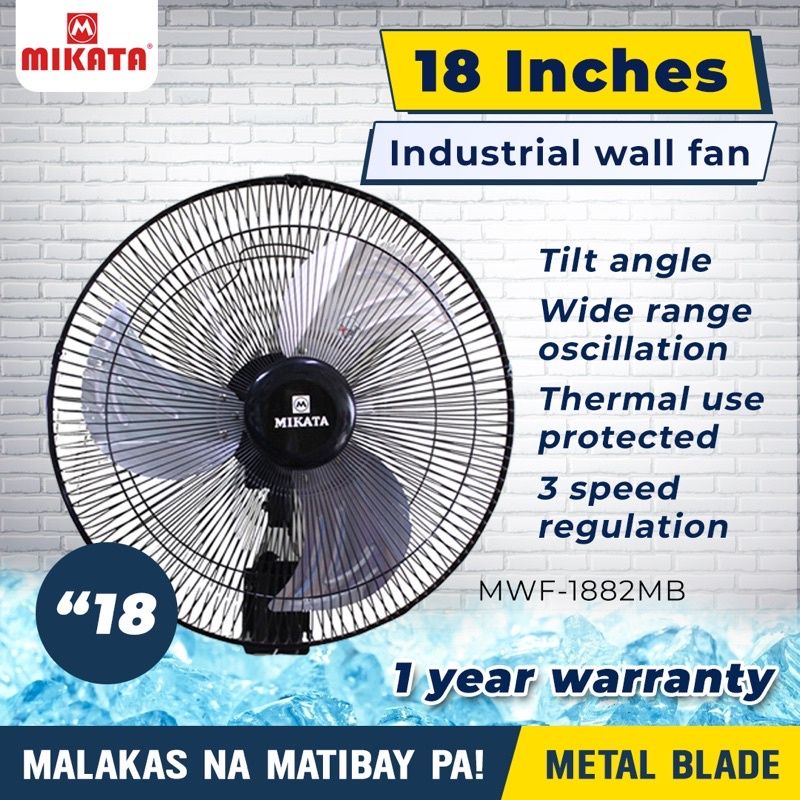 MIKATA 18"in INDUSTRIAL WALL FAN METAL FAN BLADE Shopee Philippines