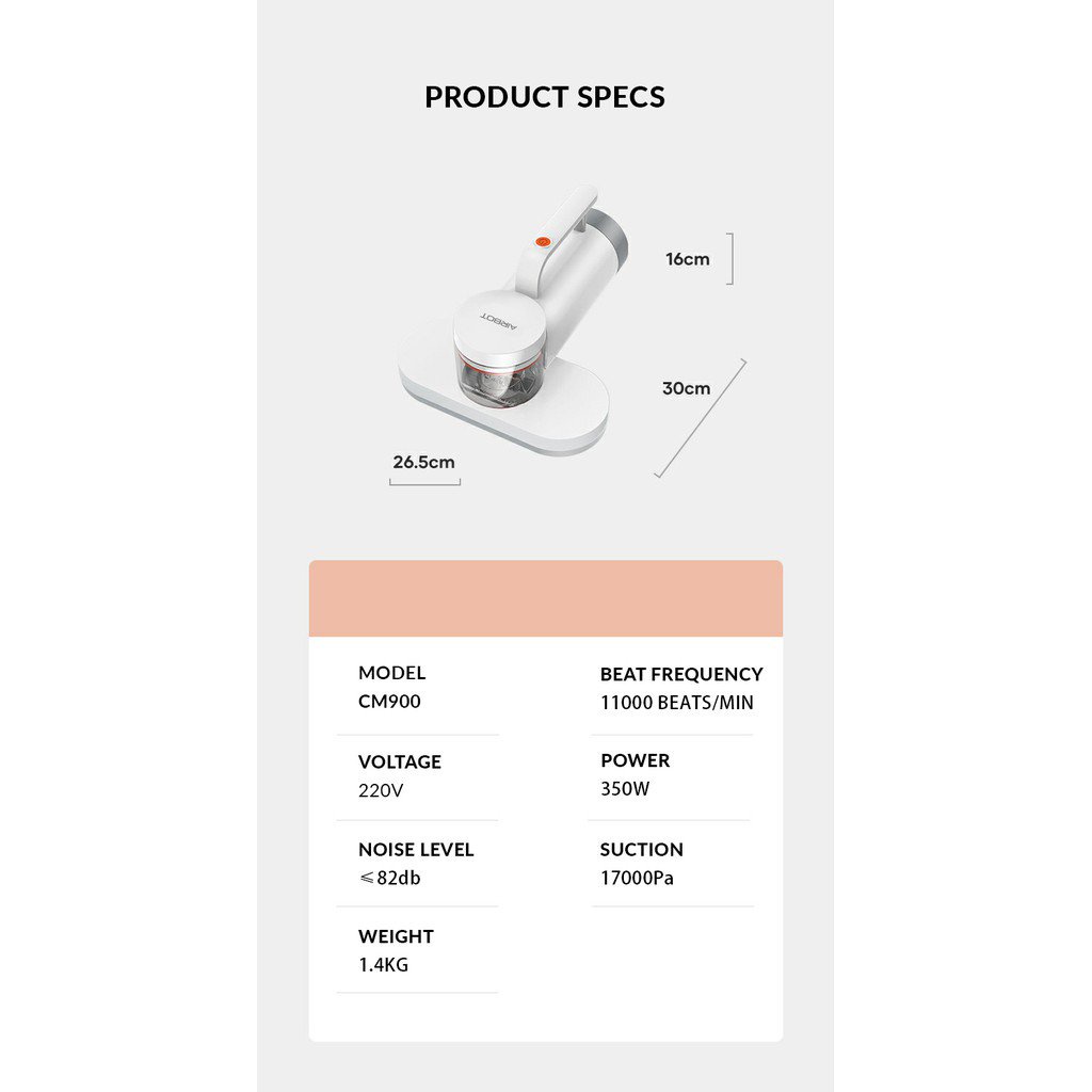 Airbot CM900 Dust Mite Vacuum Cleaner UV Disinfection RZW8 Shopee