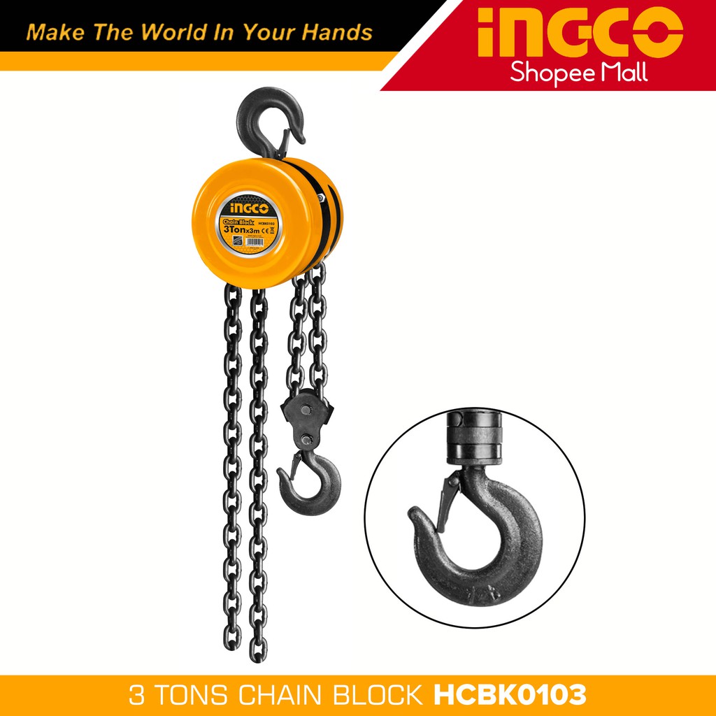 Ingco HCBK0103 3 Tons Chain Block 3m _H Shopee Philippines