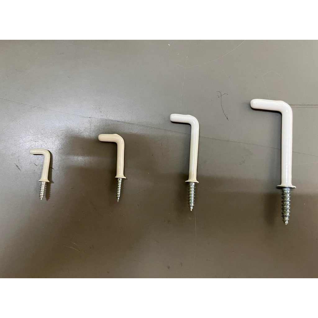 PVC Plated L Shaped Cup Hook Screw ( 3/4" 1" 1 1/2" 2") Shopee
